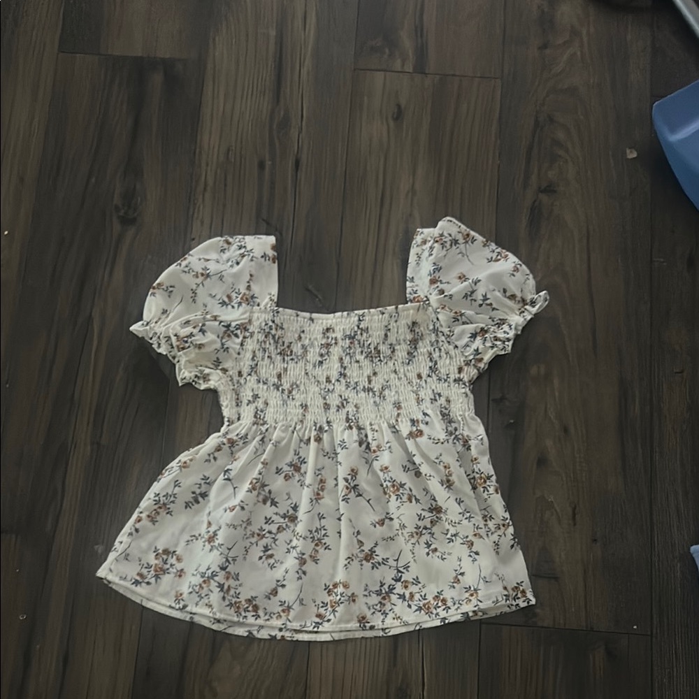 Floral Puff Sleeve Blouse